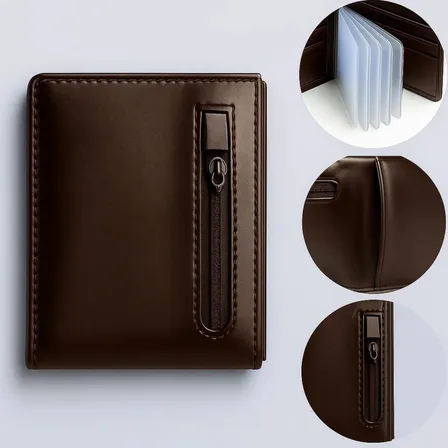 Carteira Masculina De Couro Legítimo Premium Slim De Luxo