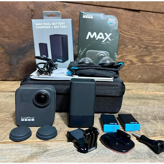 Gopro Max 16.6mp 360 Action Camera- 2 Batteries And Dual D