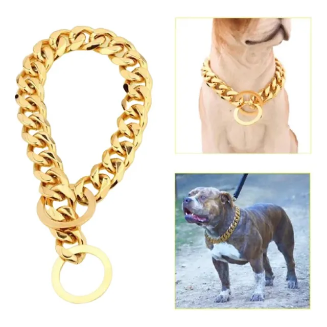 Collar De Cadena De Perro Pitbull De Acero Inoxidable A