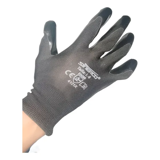 12 Pares De Guantes De Trabajo Cubiertos De Nitrilo Mecánica