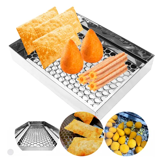 Escorredor De Pastel Fritura Copos Bar 55x40 Em Inox