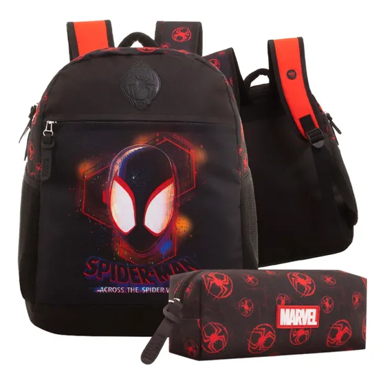 Combo Morral + Cartuchera Spiderman Spider Verse Capi