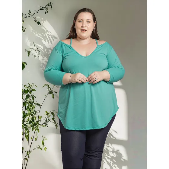 Remera Modal Con Escote Con Tira | Talles Grandes | Kavachi