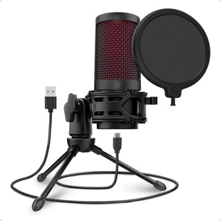 Microfone Usb Condensador Rgb Para Streaming E Jogos Microfone Usb Condensador Rgb Para Streaming E Jogos