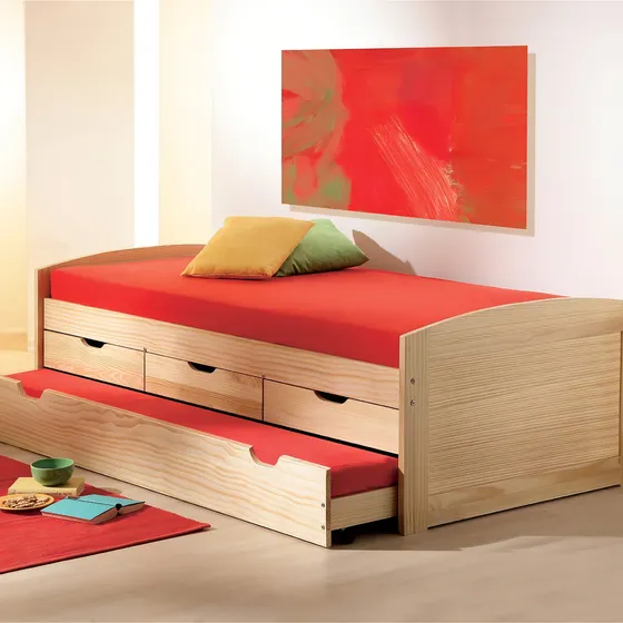 Bicama Marinella 90cm X 190cm Madeira Maciça Amarelo Cg