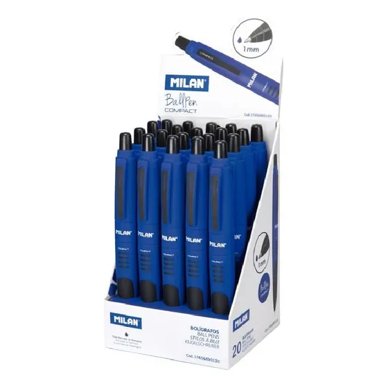 Bolígrafo 1.0mm Azul Aceite Retráctil Compact