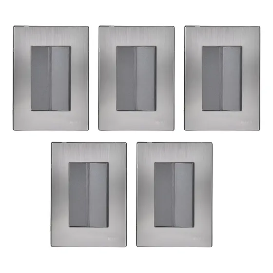 Pack 5 Placas 1 Apagador Sencillo 3 Módulos Igoto Oxford 15 A 125v Oxford