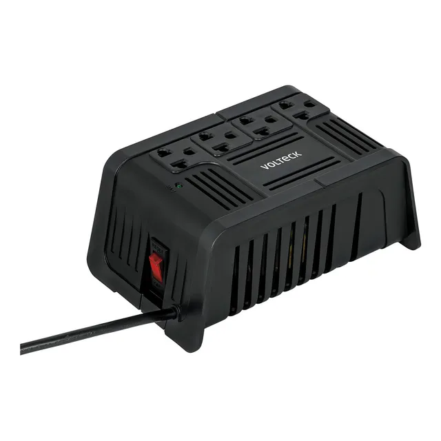 Regulador De Voltaje De 800 Va 4 Contactos Volteck RV-800 Color Negro