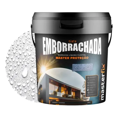 Tinta Emborrachada Masterfix 4kg Impermeável Flexível Acabamento Fosco Cor Branco 3.6 L