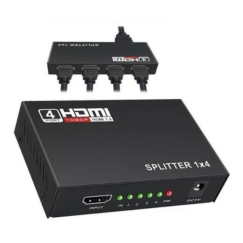 Distribuidor Divisor Splitter Hdmi 1x4 1.4v Full Hd 3d 1080p