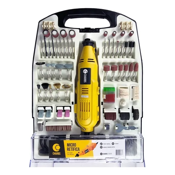 Kit Mini Retifica Completa 234 Acessórios E Maleta 100/220v