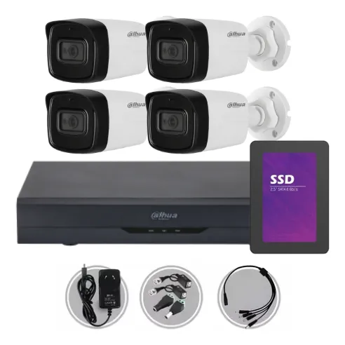 Kit Seguridad Dahua 4k Dvr 8ch + 4 Camara 8mp Full Hd+ Disco