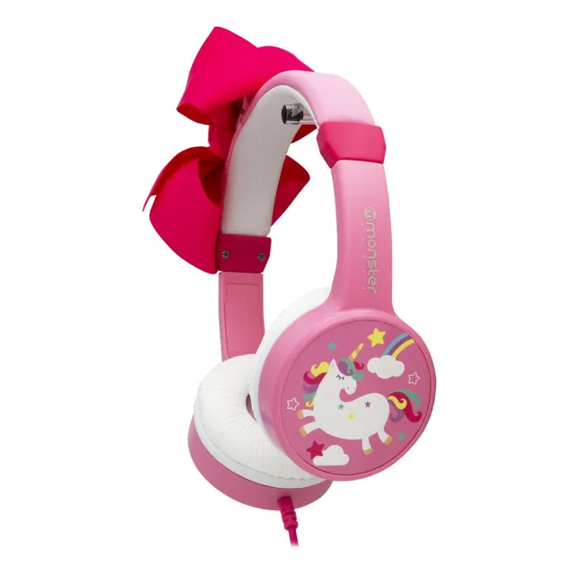 Audífono Con Moño Desmontable Monster Cool Kid Color Rosado