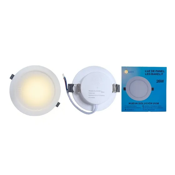 Panel Led Dob 6w Redondo Empotrar Luz Cálida/precio2unidades