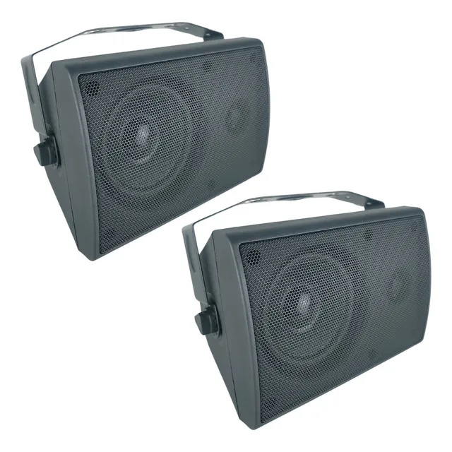 Par Bafles Sonido Ambiental 4 Exterior Con Transformador Color Negro
