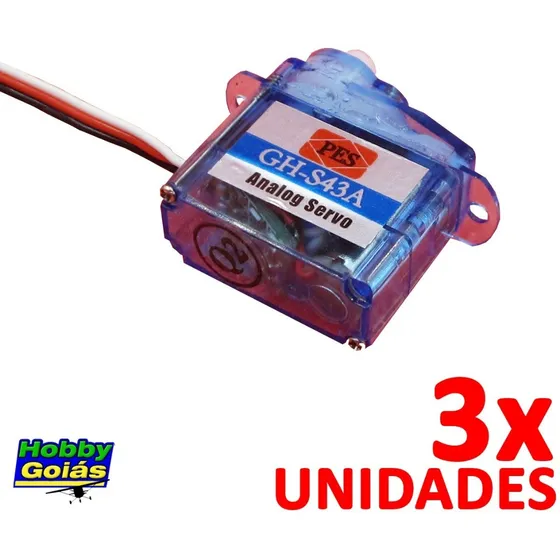 Kit 3 Servo 4.3g  Aeromodelo Shock Flyer Hobbygoias (5g)