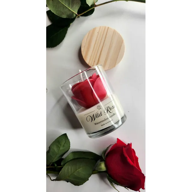 Vela De Soja Regalo Especial Diseño De Rosa Aromática