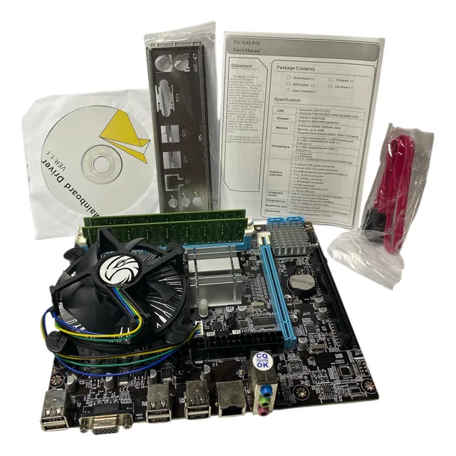Kit Placa Mãe 775 G41+processador Core 2 Duo+cooler+4gb Ddr3