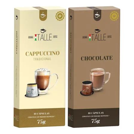 Kit Café Italle Capsulas Nespresso Chocolate Cappuccino