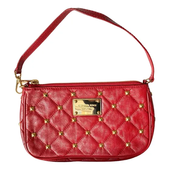 Michael Kors Mini Clutch Rojo Cuero Nuevo Original !!!!!!!!!