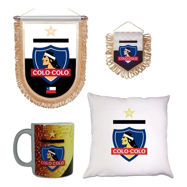 Pack Colo-colo (banderínxl, Cojín40x40, Taza, Colganteauto )