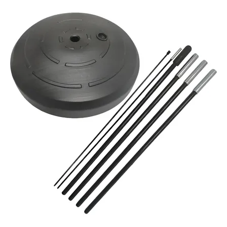 1 Kit Varetas P/ Wind Banner Fibra De Vidro 3 Metros + Base Base Preta