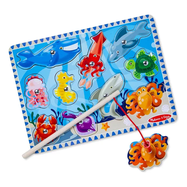 Juego De Pesca Magnética De Madera Con Marinos De 3 Piezas