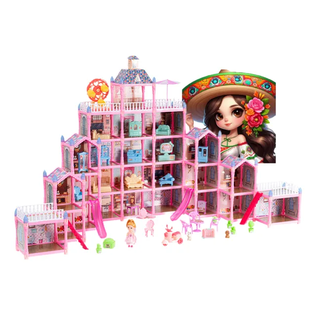 Casa De Muñecas Led Con Muebles Casa De Barbies 564ps 29cua