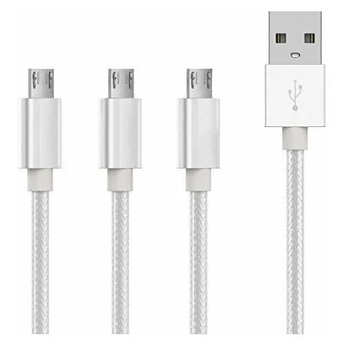 Trabajo Micro Usb Cable 3 Pack 6ft Largo Androide Lffzx