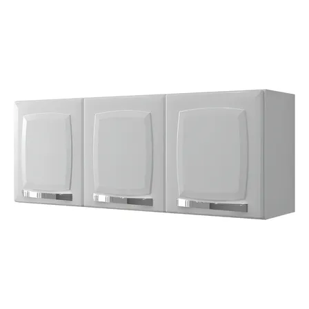 Armário Aéreo De Cozinha Cor Branco 3 Portas Rose Itatiaia