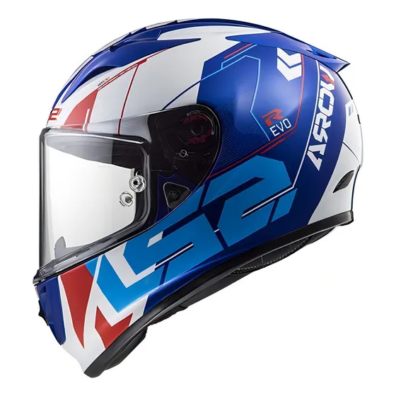 Casco Moto Pista Integral Ls2 323 Arrow Rapid Evo Techno Color Blanco/Azul Tamaño del casco S