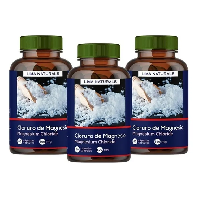 Pack De 03 Frascos De Cloruro De Magnesio Con Sabor Capsula