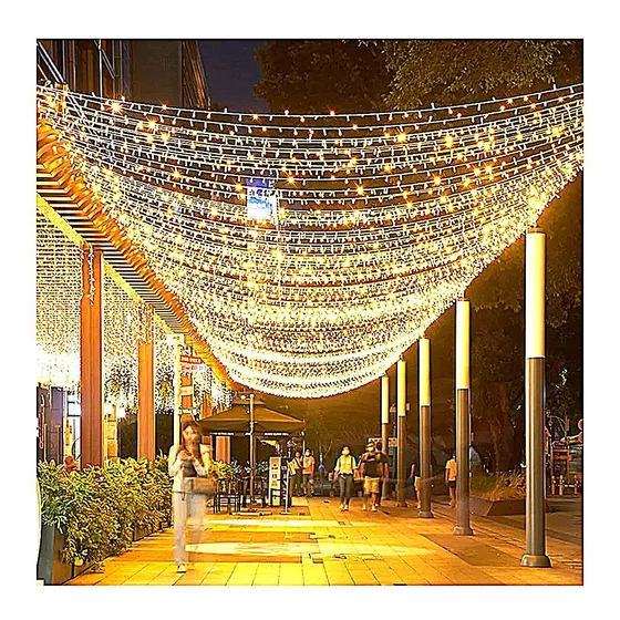 Luces Led Calida 500 Cable Transparente Boda Eventos Navidad