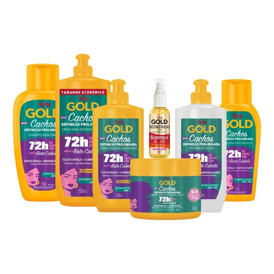 Kit Niely Gold Sh + Cond Cachos Definição Prolongada + Quera