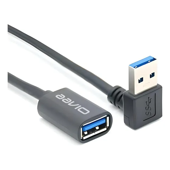 Cabo Extensor Usb 3.0 Curto 50cm L 90 Graus Cima Baixo