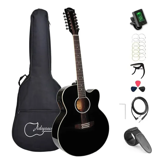 Acústica Guitarra 12 Cuerdas Baratas Con Funda Y Accesorios