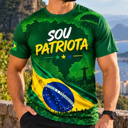 Camisa Patriota Bolsonaro Deus Acima De Tudo Fora Pt Dry Fit Amarelo Brasil G Personalizado