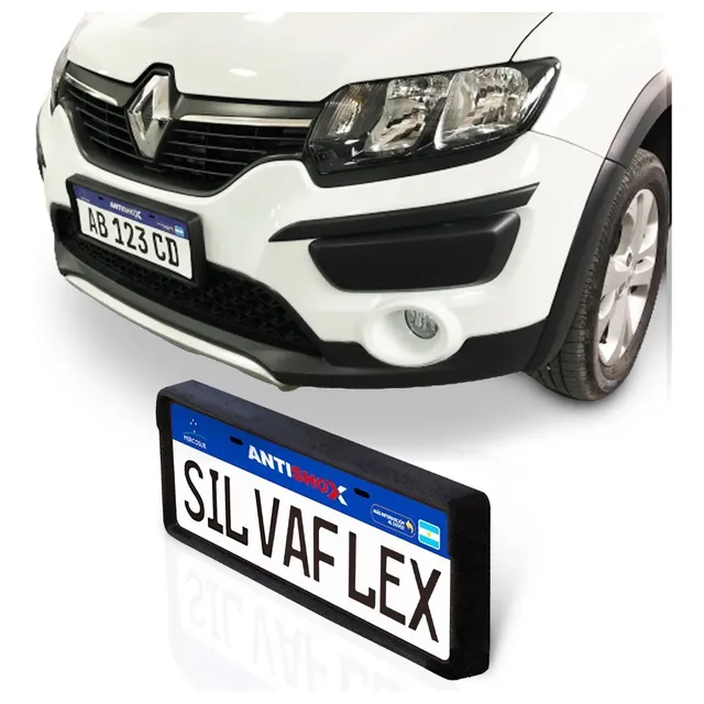 Renault Sandero Stepway 2015 Al 2019 Protector Frontal Patente Y Paragolpes Antishox® 25mm Silvaflex