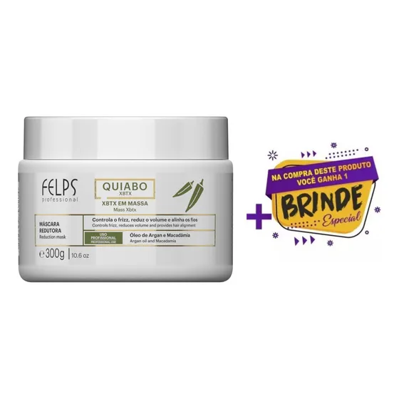 Felps Máscara Redutora Xbtx Em Massa Quiabo 300g