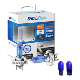 Par De Lâmpadas Super Brancas Para Farol H4 8500k + W5w Par De Lâmpadas Super Brancas Para Farol H4 8500k + W5w
