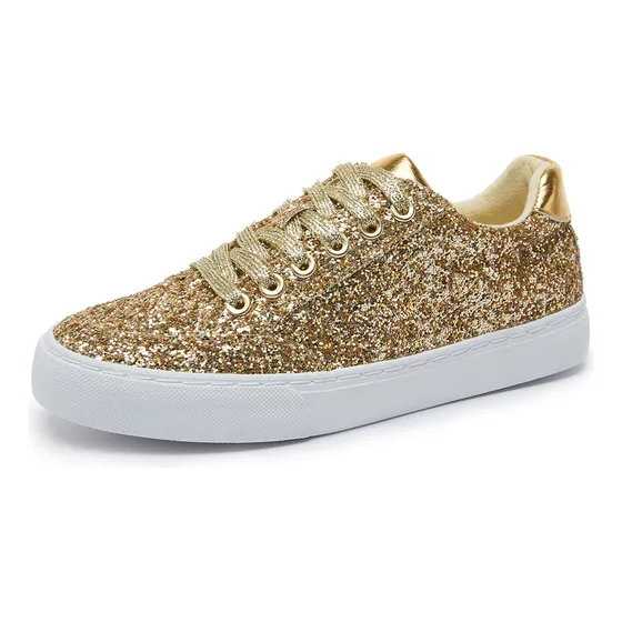 Zapatillas De Moda Brillantes Purpurina, Zapatillas Hip Hop