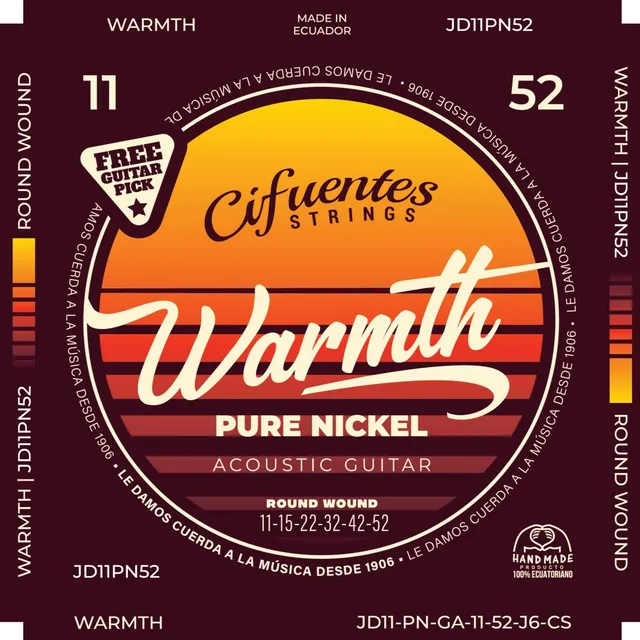 Cuerdas Guitarra Acustica 11-52 Pure Nickel Cifuentes