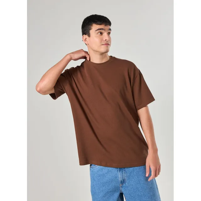 Camiseta Oversized Em Malha Retilínea
