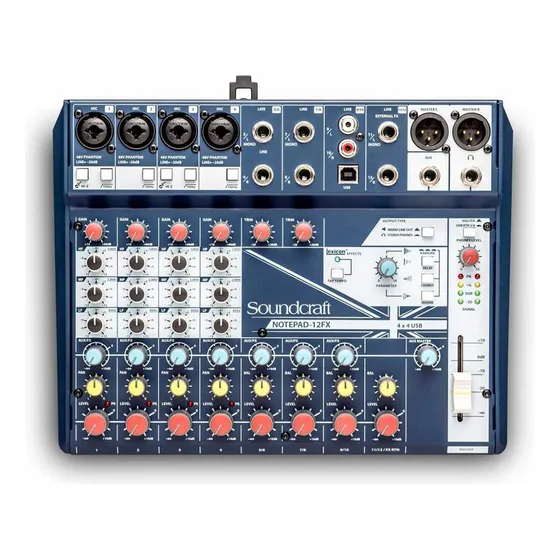 Mezcladora 12 Canales Notepad C/usb, Soundcraft Notepad-12fx