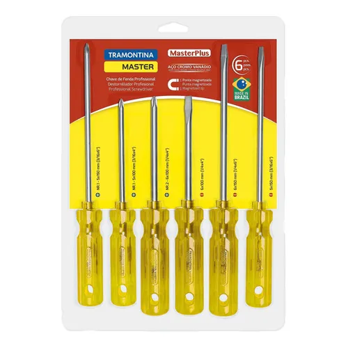 Juego De Chaves De Fenda Master Plus - 6 Piezas Tramontina