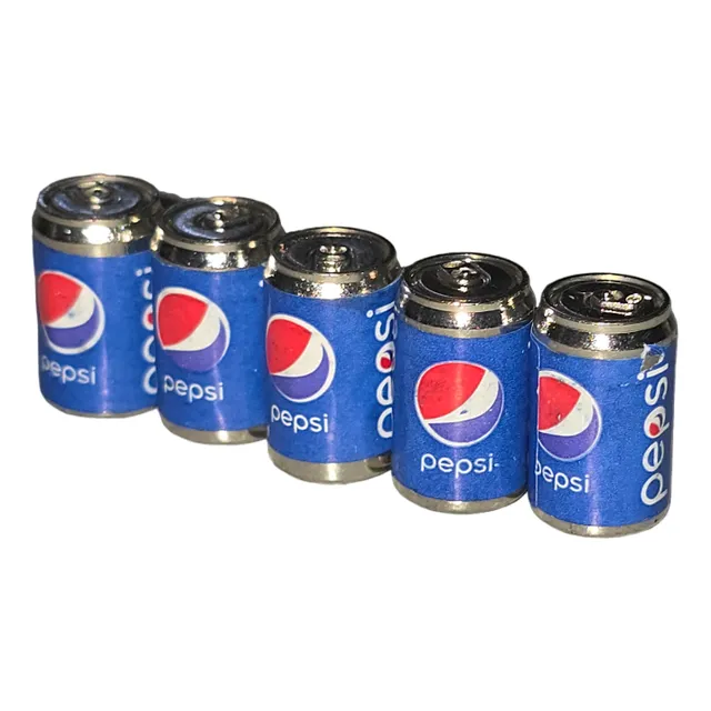 Set 5 Mini Bebidas En Latas Miniatura Adorno Casa De Muñeca