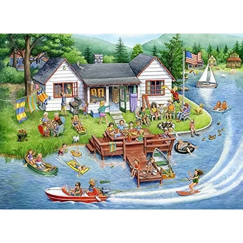 Vermont Navidad Empresa Lago Casa Rompecabezas 1000 Hcm7z