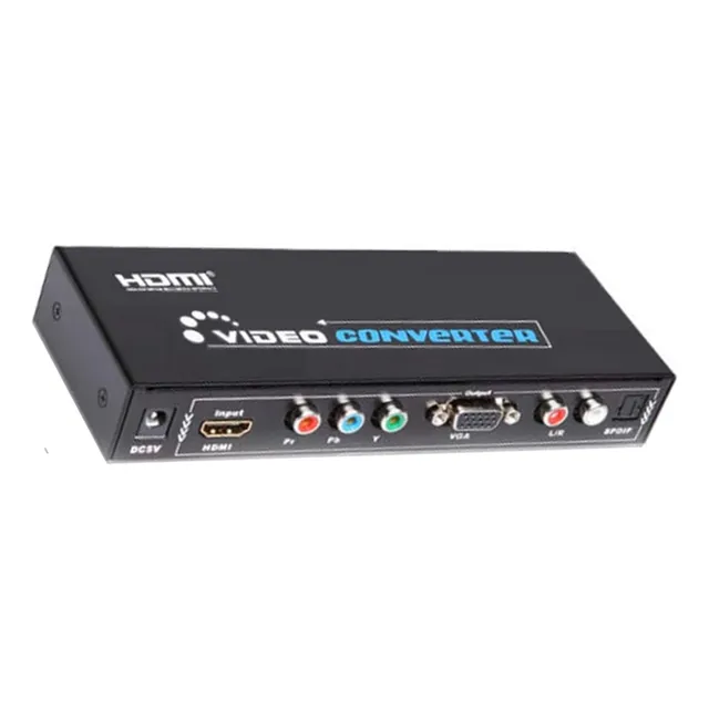 Convertidor Hdmi - Vga Y Rgb Con Salida De Audio Spdif Prok Negro