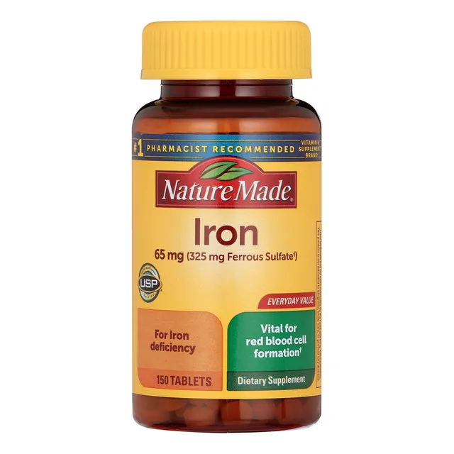 Iron Hierro 65mg Equivalente A 325mg Sulfato Ferroso. Sabor Sin Sabor
