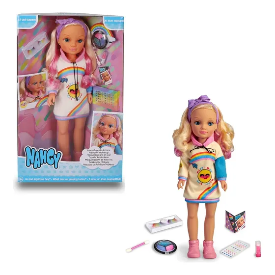 Muñeca Nancy En Maquillaje De Arcoiris 43cm